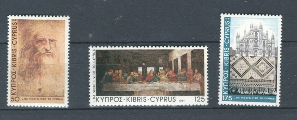 LOTE DE SELOS CONJUNTO MNH VISITA DE CHIPRE EUROPA COMUNIDADE BRITÂNICA DA VINCI (CYP 416) - Imagem 1 de 1