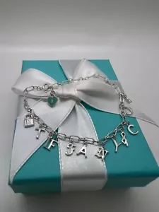 NEW Tiffany & Co. Love Notes Dangle Charm Chain Bracelet Sterling Silver 925 - Picture 1 of 8