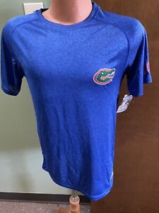 Florida Gators NCAA Majestic Blue Short Sleeve Fusion Fit With Logo Medium