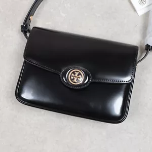 Tory Burch Robinson Foldover Convertible Shoulder Bag Black - Picture 1 of 7