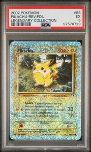 Pikachu PSA 5 86/110 Pokemon Card Legendary Collection Reverse Holo - Picture 1 of 3