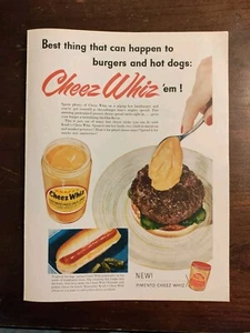 Kraft's Cheez Whiz ganzseitige farbige Vintage Zeitschrift AD 1956 "Cheez Whiz Em" - Bild 1 von 1