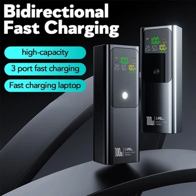 100000mAh 100W Power BankTragbar Externer Batterie Ladegerät für alle Handy DE - Bild 1 von 4