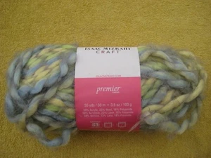 Isaac Mizrahi Yarn Central Park SHEEP MEADOW Yellow Blue Fuzzy Skein 55yds 100g - Picture 1 of 7