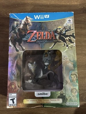 Zelda Twilight Princess HD Wii U внешняя коробка и запечатанный Wolf Link Amiibo (без игры) - Изображение 1 из 4