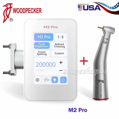 Woodpecker MT2 Dental Brushless LED Electric Motor 1:5 Fiber Optic Contra Angle - Image 1 of 4