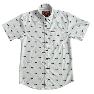 Dixxon Button Up Short Sleeve Shirt Checkered Flag Black & White Men’s XS - Picture 1 of 9