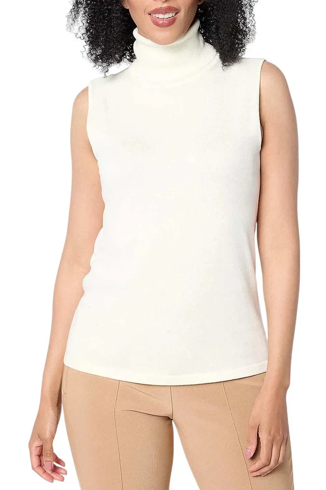 Armario para mujer Joan Rivers constructores sin mangas cuello alto marfil Foto 1 de 1