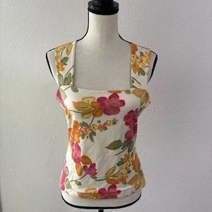NWT Cache Silk Blend Floral Print Top Sz L - Picture 1 of 7
