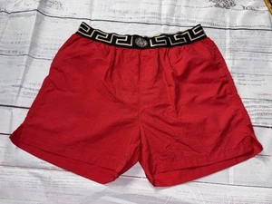 Versace Greca Border Medusa Barocco Red Swim Shorts Bathing Suit Size Large - Picture 1 of 8