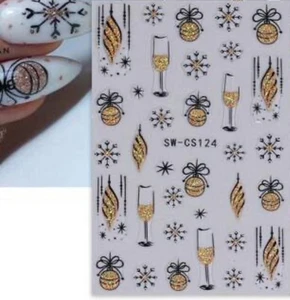 Adesivi Nail Art GOLD GLITTER PALLINE E DECORAZIONI SW-CS124 - Foto 1 di 1