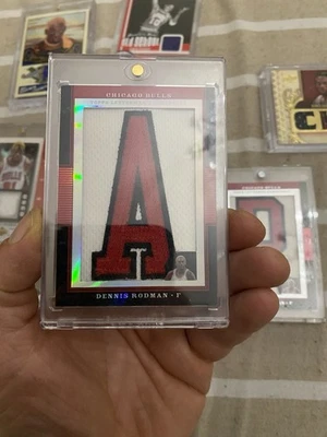 2007-08 Topps Letterman DENNIS RODMAN /5 “N” Jumbo Patch - Image 1 of 2