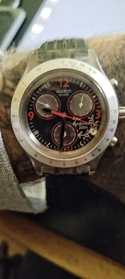 ВИНТАЖНЫЕ МУЖСКИЕ ОЛИМПИЙСКИЕ ИГРЫ АФИНЫ 2004 ХРОНОГРАФ КВАРЦЕВЫЕ ЧАСЫ «ОБРАЗЕЦ» ИРОНИЯ - Изображение 1 из 4