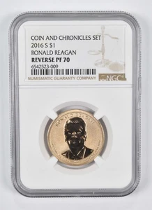 2016-S Reverse PF70 Ronald Reagan $1 Coin and Chronicles NGC *9549 - Picture 1 of 5
