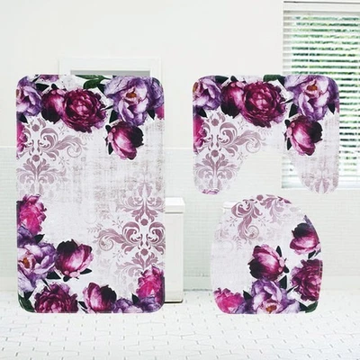  Dreiteilig bedruckte Badezimmer-Sockelmatten-Set Rutschfeste Badematte - Bild 1 von 4