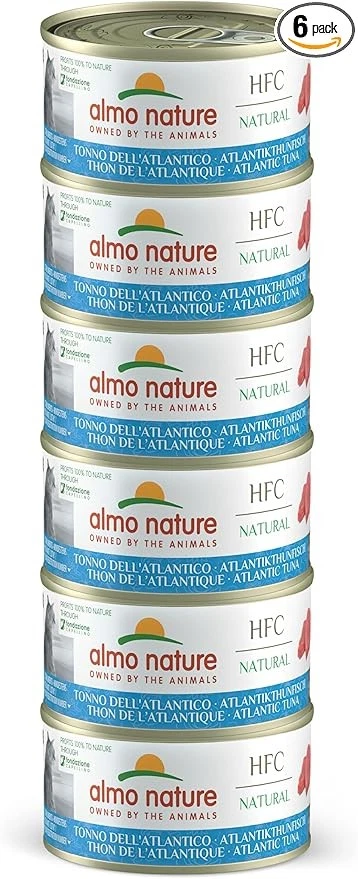 Almo Nature HFC Natural Megapack,Nassnahrung für Katzen,Atlantikthunfisch(6x70g)