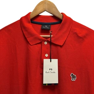 Paul Smith PS NEU Herren Gr. XL Rot Kurzarm Piqué Baumwolle Zebra Poloshirt - Bild 1 von 6