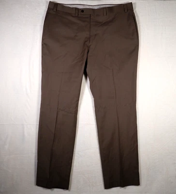 Calvin Klein Brown Flat Front Polyester Blend Mens Dress Pants 40x32 - Image 1 of 4