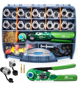 JRready IP68 Circular Connector Kit with Crimp Tool NEW-AS1G (M22520/1-01 Equal) - Picture 1 of 7