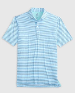 johnnie-O Featherweight Performance Polo - Warwick Stripe Riviera Size L - Bild 1 von 1