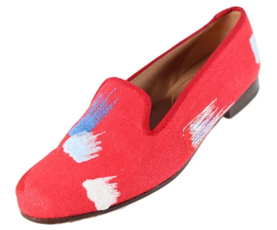 Mocasines planos bordados STUBBS & WOOTTON rojos y multi pincel 9 Foto 1 de 4