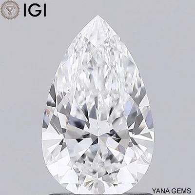 CVD Lab Grown Diamond with IGI Certified 1.00 CT. E Color VS1 Clarity Pear Shape - Image 1 of 4