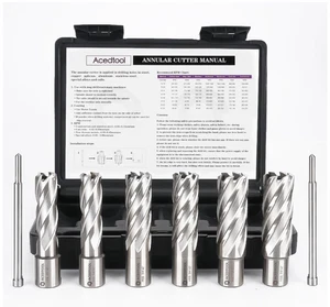 Juego de cortador anular, 6 brocas Weldon Shank Mag, 2" de profundidad de corte, 5/8", 3/4 - Imagen 1 de 6