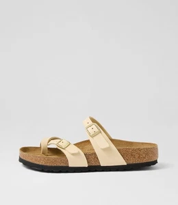 New Birkenstock Mayari Soft Ecru Nubuck Slides Womens Shoes Casual - Picture 1 of 5