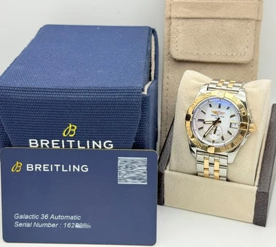 Breitling Galactic 36 C37330/A724 esfera madreperla oro rosa 18k acero papel Foto 1 de 4