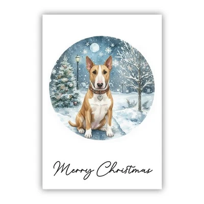 Bull Terrier Dog Christmas Card. Dog Lovers Card From the Dog to Mum Dad Groomer - Image 1 of 4
