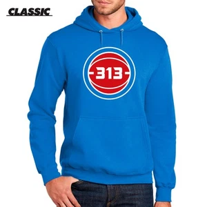 Detroit 313 Pistons Basketball Blue Classic Hoodie - NBA Kapuzenpullover Det - Bild 1 von 3