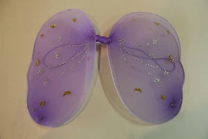 Ankyo Girls Purple Fairy Wings with Silver and Gold Glitter Stars, Crescent Moon - Picture 1 of 5