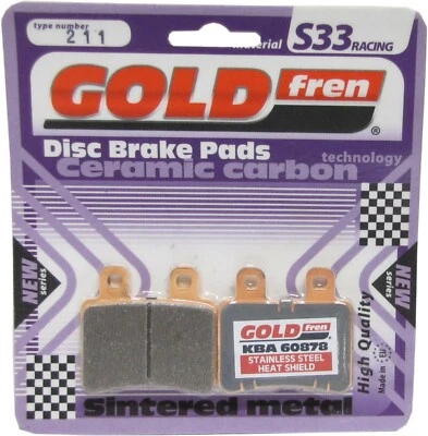 Goldfren S33 Brake Pads Rear For Yamaha XT 125 R 3D61/3D63 21"/18" Whl 2005-2006 - Image 1 of 2
