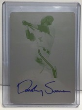 Dansby Swanson 2015 Leaf Metal Draft YELLOW Printing Plate Autograph Auto #d 1/1