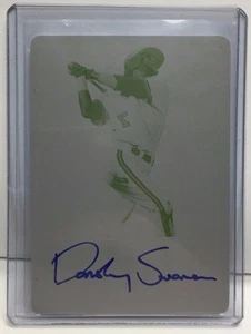 Dansby Swanson 2015 Leaf Metal Draft YELLOW Printing Plate Autograph Auto #d 1/1 - Picture 1 of 2