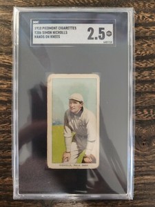 1909 T206 SIMON NICHOLLS GOOD+ PIEDMONT 350 HANDS ON KNEES SGC 2.5 ATHLETICS