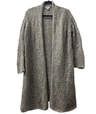 Cárdigan Plumero Granate Hill Abierto Pointelle Mezcla Mohair Tejido Talla S Gris Foto 1 de 4