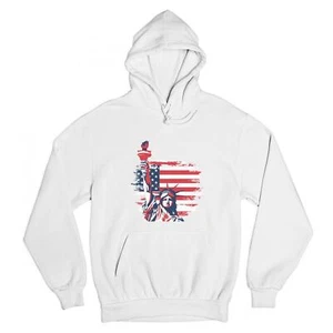 Statue of Liberty Sweatshirt 4th of July Independence Day US Flag Hoodie - Picture 1 of 9