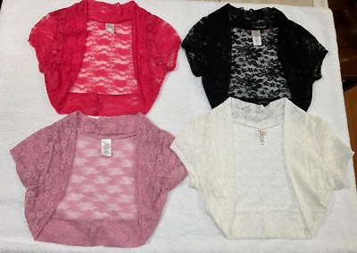 Cap Sleeve Stretch Lace Bolero Shrug Cardigan Shrug Cover-Up - Image 1 of 3