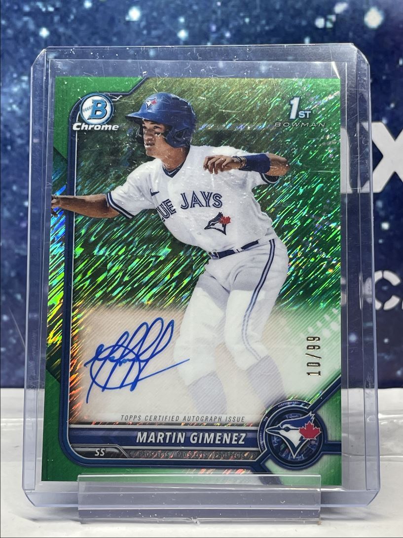 2022 Bowman Chrome 1st Green Shimmer Martin Gimenez Auto /99 WHDZ