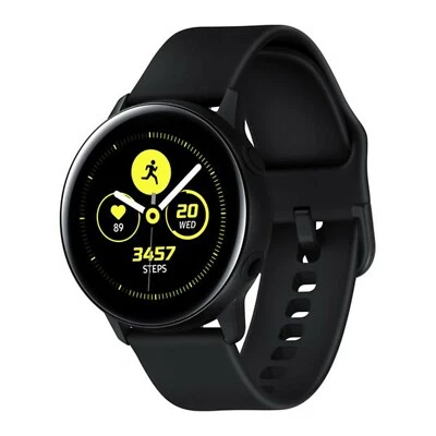 BNIB 1.1" Samsung Galaxy Watch Active 4GB SM-R500 Black Tizen OS IP68 Smartwatch - Image 1 of 3