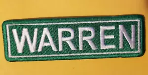WARREN Detroit Straßenschild RC MC Fahrrad gestickter Aufnäher * ca. 1,25 x 3,5" - Bild 1 von 2