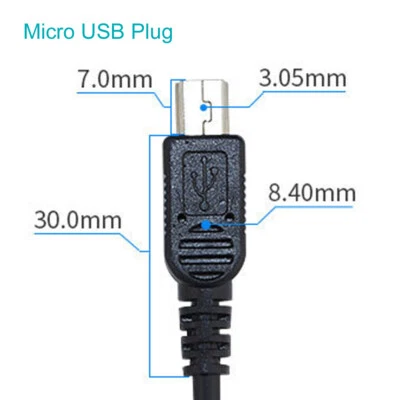 1pc 1M/3.3ft Micro USB Male Plug Cable 2 wires Power Pigtail Cable Cord DIY - Image 1 of 4