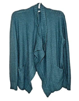 Cárdigan abierto American Rag CIE Fly Away suéter verde azulado bolsillos para mujer talla grande Foto 1 de 4