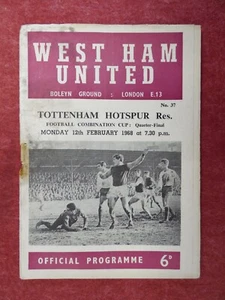 WHU v SPURS | 1967/1968 | RESERVES | 12 FEB 1968 | UK FREEPOST - Picture 1 of 5
