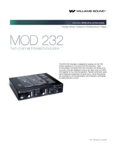 Williams Sound MOD 232 R Infrared Modulator Two Channel Microprocessor Controled - Picture 1 of 10