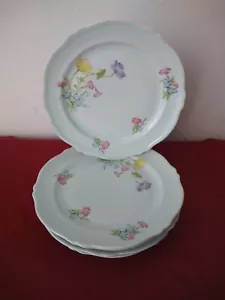 5 flache Limoges Porzellan Teller GEORGES BOYER Blumendekor - Bild 1 von 5