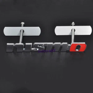 Chrome Red AUTO Front Hood Grille Badge Emblem NISMO Metal Decals - Picture 1 of 4