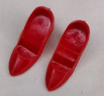 Vintage Mattel Barbie Doll Shoes Red Close Toe Pumps High Heel Japan - Image 1 of 4