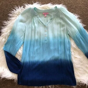LILLY PULITZER blue ombré “Elsa” rayon top - Picture 1 of 6